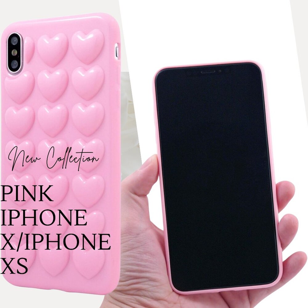 iPhone 11 Y2K Pink Heart Phone Case – Cute Aesthetic 90s Protective Cover